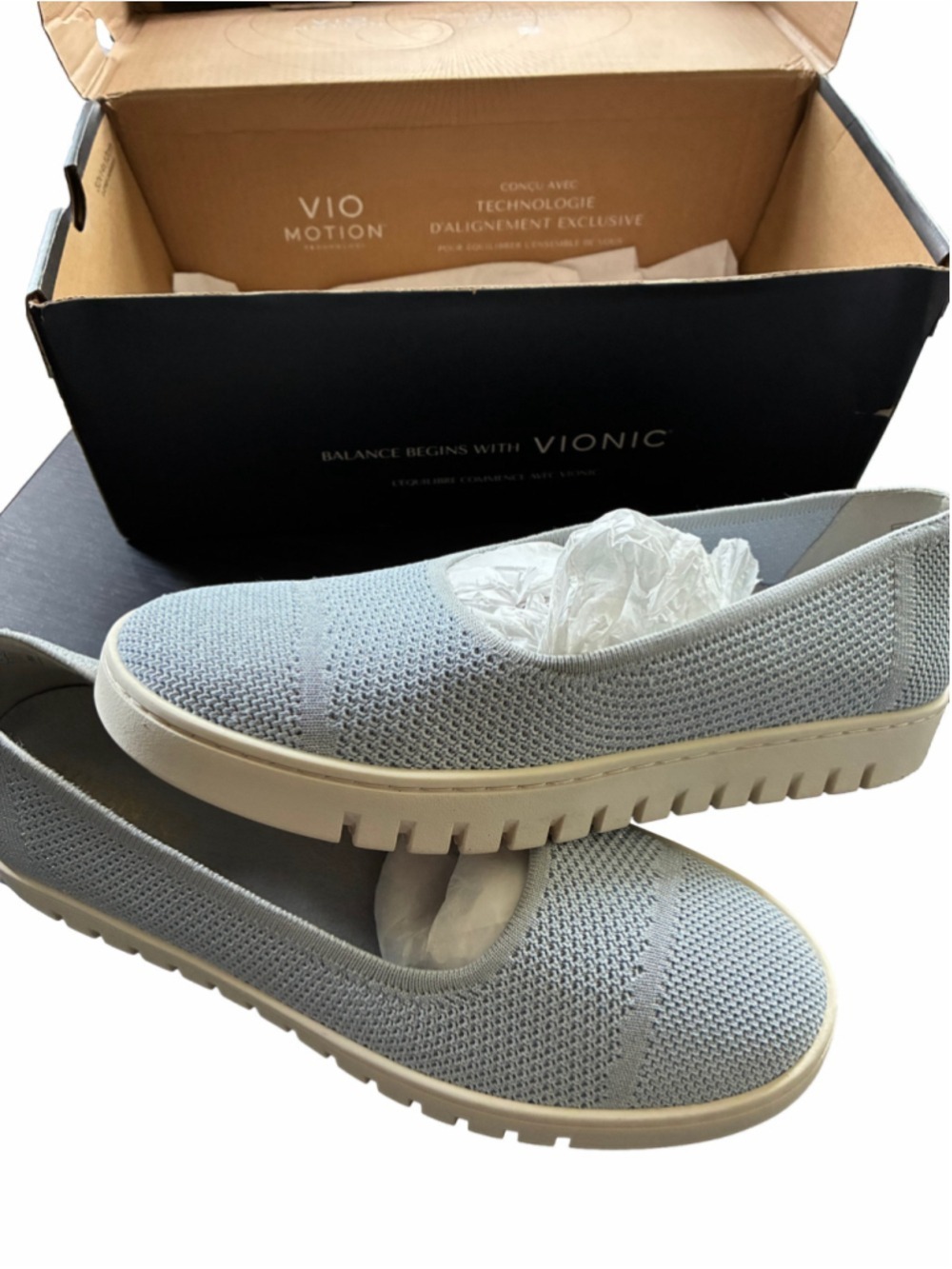 Vionic Uptown Skimmer Knit Flats Size 9 Grey